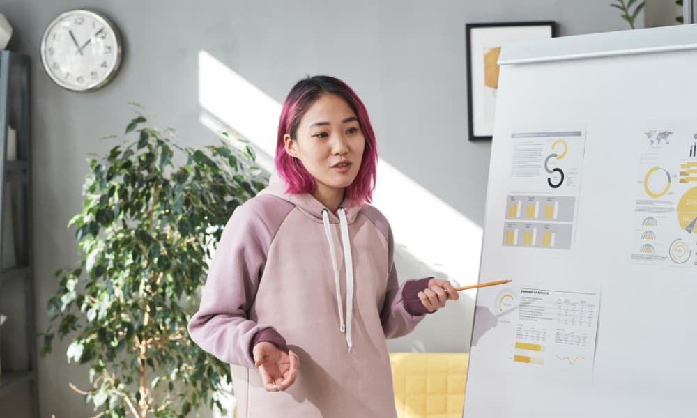 A group of women creating a better strategy for MSP growth while writing on a whiteboard