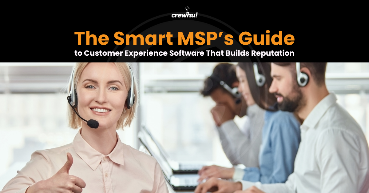 Customer care representative gives a thumbs up while using customer experience software with their team